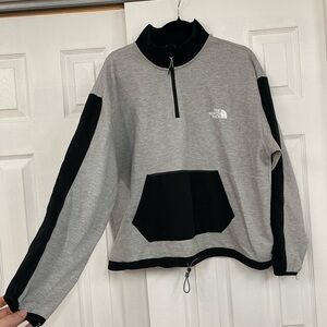 The North Face Women's Zip-Up Gray and Black Sweater